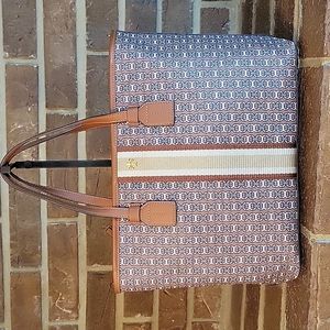 TORY BURCH Gemini Link Canvas Top Zip Tote